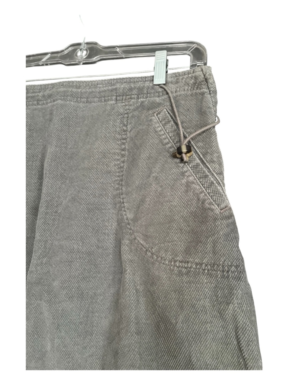 J. Jill Gray Cotton Corduroy Drawstring Utility A-Line Mini Skirt Size 8 - Picture 2 of 5